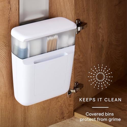 YouCopia DoorStash Toiletry Organizer, Hanging Bathroom Cabinet Door Organizer with 3 Adjustable Compartments and Covered Lid for Accessory Organization - size: Toiletry Organizer