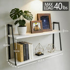 SRIWATANA Floating Wall Shelves, Rustic Wood Shelves Book Shelves Wall Mounted Ideal Room Decor (White) - color: White