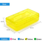 Tamaki 1 Pack Plastic Pencil Box Large Capacity Pencil Boxes Clear Boxes with Snap-tight Lid Stackable Design and Stylish Office Supplies Storage Organizer Box, Yellow - color: Yellow