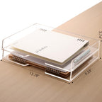 SANRUI Stackable Paper Tray,Acrylic File Organizer,Paper Tray Organizer for Desk,Clear Office Desk Organization for Office, Home or School，2 Tier - style: Enlarged File Trays 2 Tier