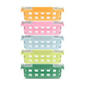 Ello Duraglass 3.4 Cup Meal Prep Sets 10Pc, 5 Pack Set- Glass Food Storage Container with Silicone Sleeve and Airtight BPA-Free Plastic Lids, Dishwasher, Microwave, and Freezer Safe, Meadow - color: Meadow, size: 3.4 Cup