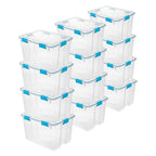 Sterilite 12-Pack Gasket Box, Weather-Resistant Storage Bins with Latching Lids, 80 Quart - Heavy-Duty Organizing Containers for Closet, Bathroom, and Office - size: 80 Quart, style: 12 Pack