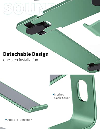 SOUNDANCE Laptop Stand, Aluminum Computer Riser, Ergonomic Laptops Elevator for Desk, Metal Holder Compatible with 10 to 15.6 Inches Notebook Computer, Green - color: F-Green, size: For 10 to 15.6 Inches Laptop
