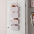 Delta Children GAP babyGap 2-Pack Over the Door Storage Organizer with 4 Pockets, Pink - color: Pink