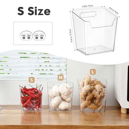 Clear Inside Cabinet Door Organizer, 6 Pack Plastic Wall Storage Bin Adhesive, Vertical Versatile Caddy Makeup Brush Pen Holder for Small Spaces in Bathroom, Office, Kid's Room Organization, No-Drill - color: 6 Pack, size: Small