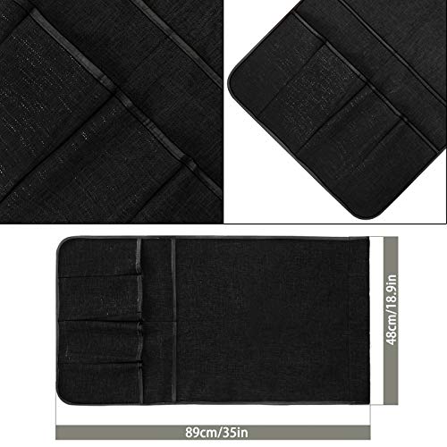 Sofa Armrest Storage Bag, Armchair Side Caddy Hanging Pouch Organizer, 14-Pocket Waterproof Durable Storage Bag, Suitable for Tablets, Phones, Books, Magazine, TV Remote Control (1#Black) - color: 1#Black