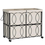 Laundry Hamper with 3 Section, Large 180L Rolling Laundry Basket with Wheels, Metal Heavy Duty Laundry Hamper with Detachable Bags, Dirty Clothes Hamper Organizer for Bedroom, Bathroom(Beige)