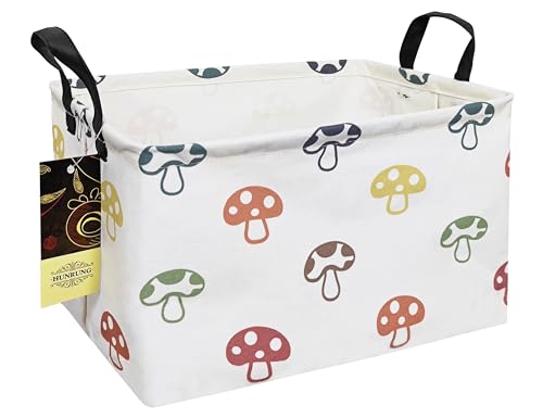 HUNRUNG Rectangle Storage Basket Cute Canvas Organizer Bin for Pet/Children Toys, Books, Clothes Perfect for Rooms/Playroom(REC-Color Mushroom) - color: REC-Color Mushroom
