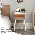 COZAYH Set of 2 Fully-Assembled Modern Farmhouse Clean-Lined Nightstand, End Table with 1 Drawer,Distressed White - color: Distressed White, style: 1 Drawer/2 pack