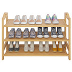 UDEAR Bamboo Shoe Rack 3-Tier Shoe Storage Organizer Entryway Shoe Shelf - size: 3-Tier