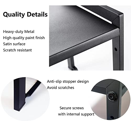 Expandable Cabinet Shelf Organizer 16-26" L Stackable Kitchen Counter Shelf Rack Sink Riser Countertop Storage Black (Normal 7.9”D) - color: Black, size: 7.9"D (normal) - 1 Pack