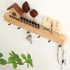 Key Holder with Shelf for Wall, Key Organizer Wall Mount with Hooks, Rustic Wooden Home Decoration for Entryway, Living Room, Bedroom, Cute Key Holder with Shelf.