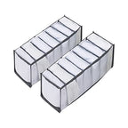 Cosmos 2 Pcs Clothes Organizer Foldable Wardrobe Clothes Drawer Organizers Breathable Mesh Clothing Organizer Box for Socks, Underwear, Ties, Panties (Small - 7 Grids for Socks) - size: Small - 7 Grids for Socks