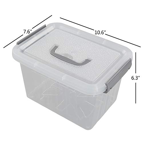 Jekiyo Clear Plastic Storage Bin, 6 Quart Latching Box Container with Lid, 4 Packs - size: 6 Quart