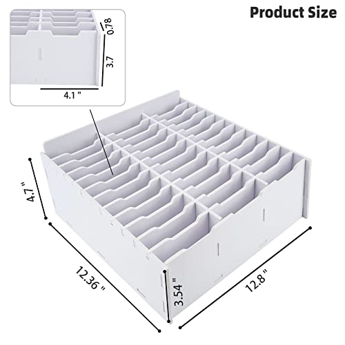 SANFURNEY 36 Slots Cell Phone Storage Box for Classroom Calculator Holder Class Cell Phone Organizer White - color: style-A-36-white