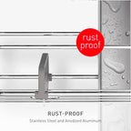 simplehuman 8' Tension Pole Shower Caddy, Stainless Steel and Anodized Aluminum - size: 8 ft