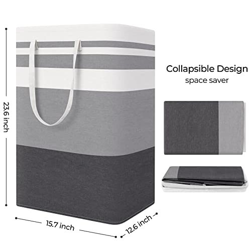 StorageRight Large Collapsible Laundry Basket Hamper with Easy Carry Handles，Freestanding Clothes Hampers for Laundry, Bedroom, Dorm, Towels, Toys, 75L, Gradient Grey - color: Gradient Grey, size: 75L