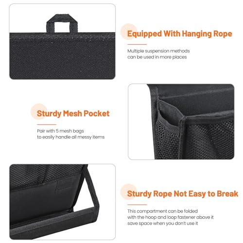 AKAYOK Bedside Caddy Hanging Bed Organizer Storage Bag Pocket with Power Strip Holder Multi-functional Organizer Caddy for Remotes Phone Glasses Magazines, Tablets, Accessories (7 pocket) - size: 7 pocket