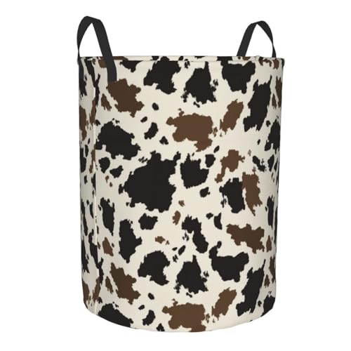 Cow Camo Laundry Basket Storage Bin Foldable Laundry Hamper Clothes Storage Bucket Organizer 19.6x15.7 Inch For Laundry Room/Bedroom/Bathroom - color: Cow Camo