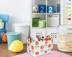Rectangular Baketball Baskets,Kids Basket for Boy.Waterproof PE Coating Cute Basket with Handles.Boys Bin,Toys Box,Books Bins. (Basketball) - color: Basketball