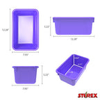 Storex Small Cubby Bins – Plastic Storage Containers for Classroom, 12.2 x 7.8 x 5.1 inches, Purple, 5-Pack (62419U05C) - color: Purple, style: Bin Only