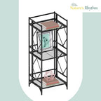 Nature's Rhythm 3-Tier Metal Storage Rack, Adjustable Garage Shelving Metal Shelving Unit (12.84 x 11.27 x 32.54inch, Black) - size: 3-Tier