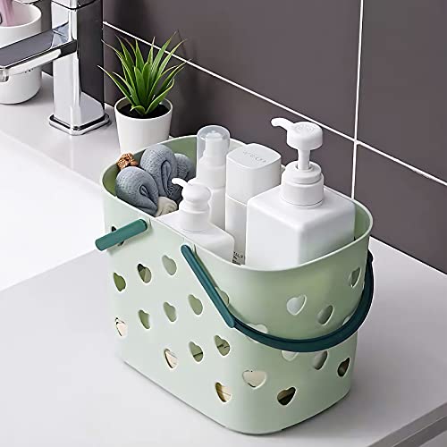 Anyoifax Portable Shower Caddy Tote Plastic Storage Basket with Handle Box Organizer Bin for Bathroom, Pantry, Kitchen, College Dorm, Garage - Green - color: Green, size: 1 Pack