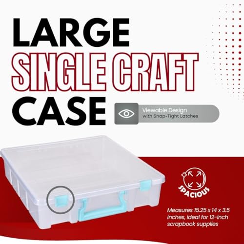 ArtBin Super Satchel 1 Compartment Box Clear Craft Organizer Storage Case (Pack of 3) - color: Aqua Accents, size: 3 Pack