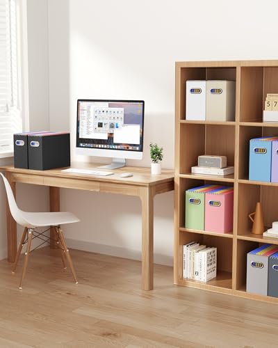 Oterri Cardboard File Organizer Box for Hanging File Folders Letter Size,File Box for Computer Desk,File Cabinet,Working Home,Office,Classroom (Beige, Letter Size - 8 Packs) - color: Beige, size: Letter Size - 8 Packs