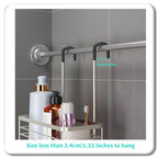 HapiRm Hanging Shower Caddy Organizer - No Drilling Shower Organizer with Hooks, Rustproof & Waterproof 304 Stainless Steel Bathroom Shelves - Brushed Nickel (1 Basket) - color: Brushed Nickel- 1 Basket