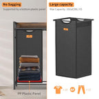 Lifeand Laundry Hamper, Laundry Clothes Sorter with 3 Pull-Out Bags and Shelf, Laundry Basket 3 Section, 3×10Gal(38L), Rustic Brown and Black