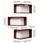 Smart Corner Shelves that Light up Your Space, Set of 3 Corner Floating Storage Shelves,Wooden Wall-Mounted Corner Shelf Display Rack, Space-Saving (Set of 3(Includes LED Lights*6)) - size: Set of 3(Includes LED lights*6)