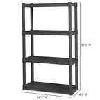 Sterilite 4 Shelf Unit, Heavy-Duty Shelving Storage and Utility Rack - Standing Plastic Organizer Shelves for Kitchen, Bathroom, and Garage - size: 4-Shelf, style: 1 Pack