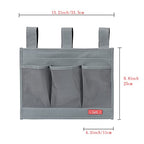 Zafit Hanging Bedside Caddy, Bedside Storage Organizer for Magazine, Phone, Remote control (Classic 4 Pockets-Grey)