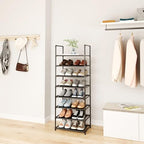8-Tier Tall Shoe Rack for Closet, Entryway, Adjustable Sturdy Durable Shoe Shelf,Narrow Shoe Stand Organizer (18" W×10" D×58" H,Black) - size: 8-Tier-Black(18" W×10" D×58" H)