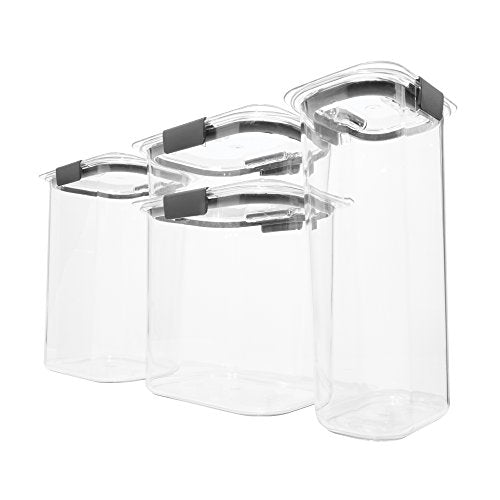 Rubbermaid Brilliance Pantry Food Storage Container Set, BPA-Free, Airtight & Leak-Proof, Clear, 8-Piece, Dishwasher Safe - size: Set of 4 Assorted Containers (8-Piece)