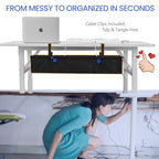 28" Under Desk Cable Management Tray- Clamp/Screw Mount Desk Cable Organizer Cable Tray Hiders for Office&Home - size: 28"L x 5.5"W