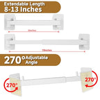 SZZSAF RV Shower Corner Storage Bar Base Angle and Adjustable Rod Length Bottom White Corner Stand, Suitable for Fixing Toilets and bathrooms in RV (3)