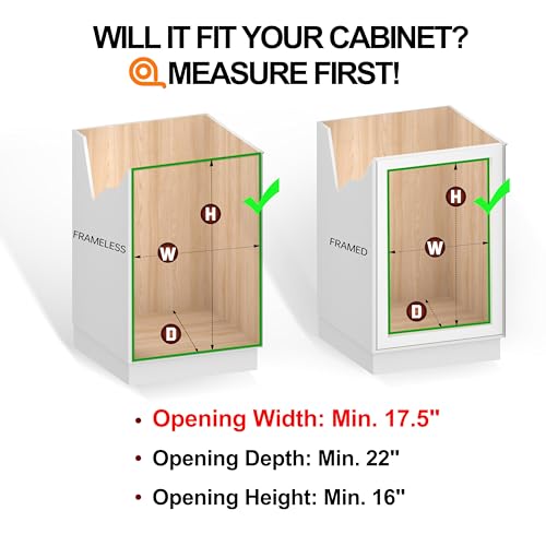 JOWBOOW 2-Tier Pull Out Cabinet Organizer (17" W x 22" D), Pull Out Shelves and Drawer for Kitchen Pantry Storage Basket, Heavy-Duty Metal Sliding Shelf, Chrome Finish - size: 17 x 22 Inch