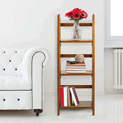 Casual Home 3-Shelf Folding Bookcase (14" Wide)-Honey Oak - color: Honey Oak