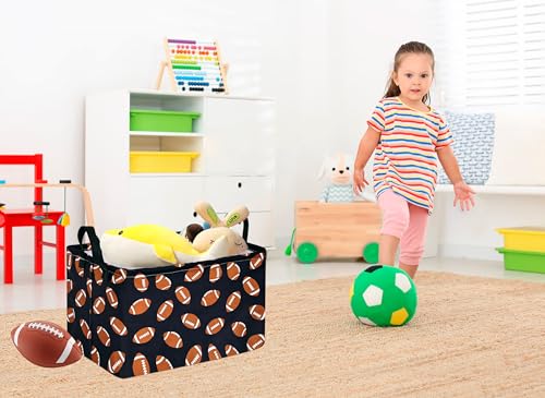 MAIZMZ Kids Hamper Storage Bins Organizer Toy Box Laundry Basket Large Canvas Collapsible Chest for Home/Dorm/Kitchen/Pet/Office/Closet/Shelf/Gift Baskets - color: Football
