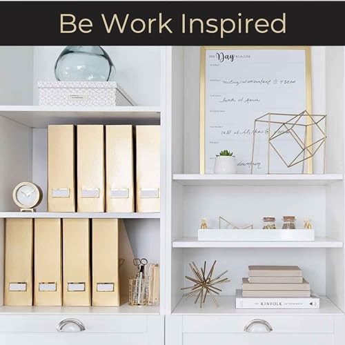 BLU MONACO | Gold Cardboard Magazine File Holder Set of 4 | Vertical Magazine File Holder for Shelves | Standing File Holder Desk Organizer - color: Gold