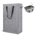 Odonata Slim Laundry Hamper Handles Collapsible Laundry Basket Thin Dirty Clothes Basket Narrow Laundry Bag Foldable Dirty Hamper 45L (Heather Grey) - color: Heather Grey