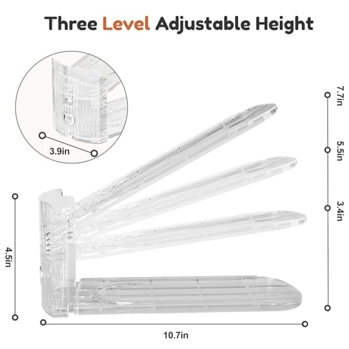 Neprock Shoe Slots Organizer for Closet, 20 Pack Acrylic Shoe Stackers Shoe Rack Holder, 3 Levels Adjustable Thickening Shoe Display Shoe Storage 50% Space Saving Zapateras Organizer (Clear,20 Pack) - size: 20 Pack