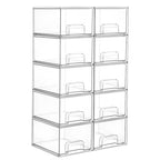 Vtopmart 10 Pack Small Clear Stackable Storage Drawers, Acrylic Bathroom Makeup Organizer, Plastic Storage Bins For Vanity, Undersink, Kitchen Cabinets, Pantry, Home Organization - style: 10pack-Clear
