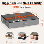 XXXL 78L Under Bed Storage, Storage Containers with Support & Clear Lid, Support Frame, Underbed Storage Bins for Clothes, Shoes, Blankets, and Toys 2 pack (78L) - size: 78L