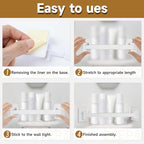 SZZSAF RV Shower Corner Storage Bar Base Angle and Adjustable Rod Length Bottom White Corner Stand, Suitable for Fixing Toilets and bathrooms in RV (3)