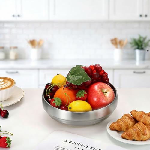 Key Bowl for Entryway Table 8.3" Modern Decorative Bowl Catchall Bowl for Candy Fruit Serving Bowls for Kitchen Counter, Coffee Table,Silver - color: Silver, size: 8.3 Inches