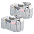 uxcell 2 Pcs Recliner Armchair Caddy, Couch Armrest Organizer with 14 Pockets for Bedside Sofa Remote Control Holder Magazine Phone Book Glasses (Gray, 20" x 7" x 9") - color: Gray