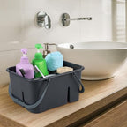 Plastic Cleaning Caddy with Handle, Portable Plastic Storage Caddy Organizers, Gray, F